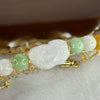 Type A Mixed Color Jadeite Beads Bracelet with Pixiu in 14KGF Bracelet 21.31g 19.6 by 12.2 by 5.7mm, 8.2mm 15 Beads - Huangs Jadeite and Jewelry Pte Ltd