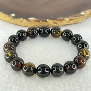 Natural Medicine Amber Beads Bracelet 天然灵草药珀手链 17.08g 17.5cm 12.3mm 17 Beads - Huangs Jadeite and Jewelry Pte Ltd