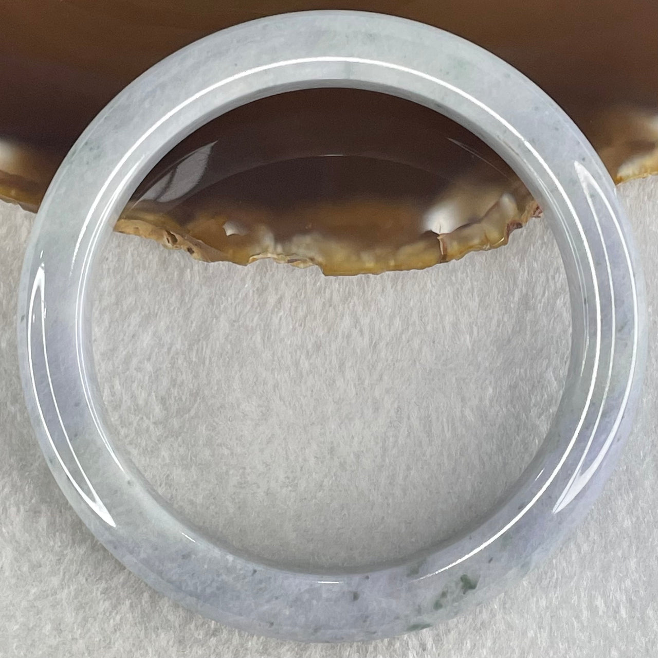 Type A Deep Lavender Light Blueish Green with Blueish Green Spots Jadeite Bangle 55.98g Internal Diameter 59.9mm 11.2 by 9.0mm (Close to Perfect) - Huangs Jadeite and Jewelry Pte Ltd