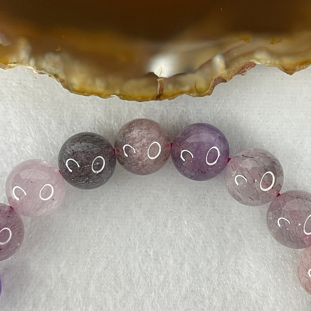 Certified Above-Average Grade Natural Super 7 Crystal Beads Bracelet | Bold High-Mass Trophy Strand | Authentic Sacred Seven Multi-Mineral Inclusions Quartz Spiritual Catalyst & Auric Shield Bracelet (24.62g | 16cm Length | 9.7mm | 20 Beads)