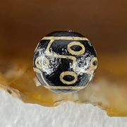 Natural Powerful Tibetan Old Oily Agate 9 Eyes Dzi Bead Heavenly Master (Tian Zhu) 九眼天诛 1.42g 10.0 by 10.3mm - Huangs Jadeite and Jewelry Pte Ltd