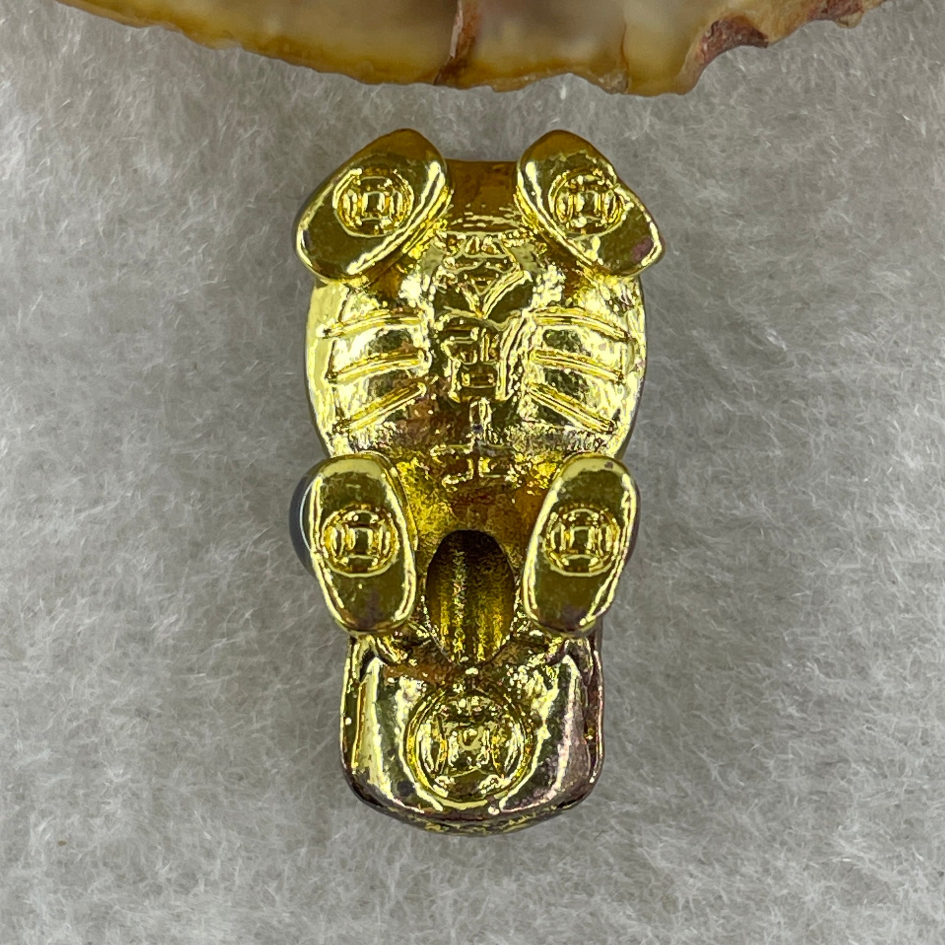 Gold Plated Long Gui Dragon Tortoise Charm 9.53g 25.8 by 13.3 by 13.9mm - Huangs Jadeite and Jewelry Pte Ltd