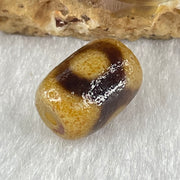 Natural Powerful Tibetan Old Oily Agate 3 Eyes Dzi Bead Heavenly Master (Tian Zhu) 三眼天诛 1.43g 12.0 by 8.6mm - Huangs Jadeite and Jewelry Pte Ltd