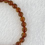 Natural Purple Honey Amber Beads Bracelet 天然紫蜜琥珀手链 3.81g 15.5cm 6.4mm 28 Beads - Huangs Jadeite and Jewelry Pte Ltd