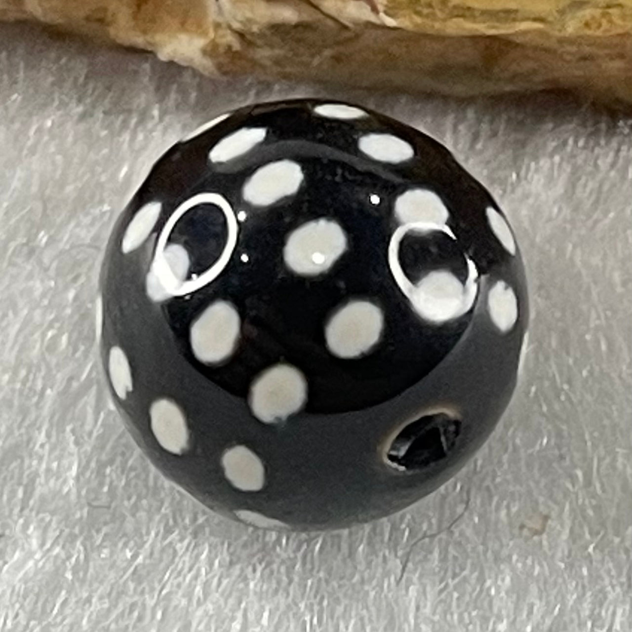 Natural Powerful Tibetan Old Oily Agate 50 Eyes Dzi Bead Heavenly Master (Tian Zhu) 五十眼天诛 1.43g 10.2 by 10.3mm - Huangs Jadeite and Jewelry Pte Ltd