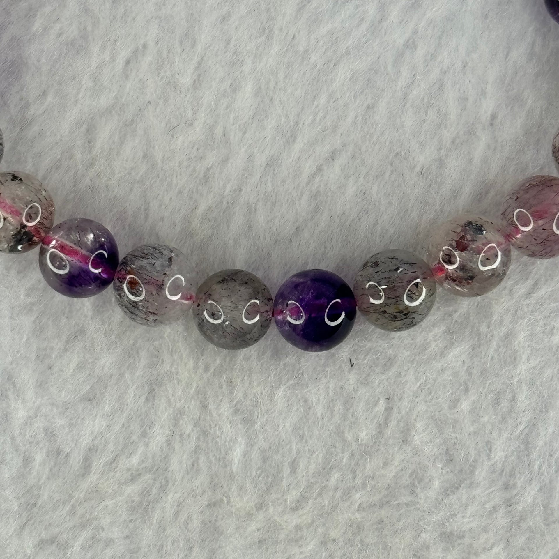 Natural Super 7 Beads Bracelet 17.50g 15.5cm 8.5mm 23 Beads - Huangs Jadeite and Jewelry Pte Ltd