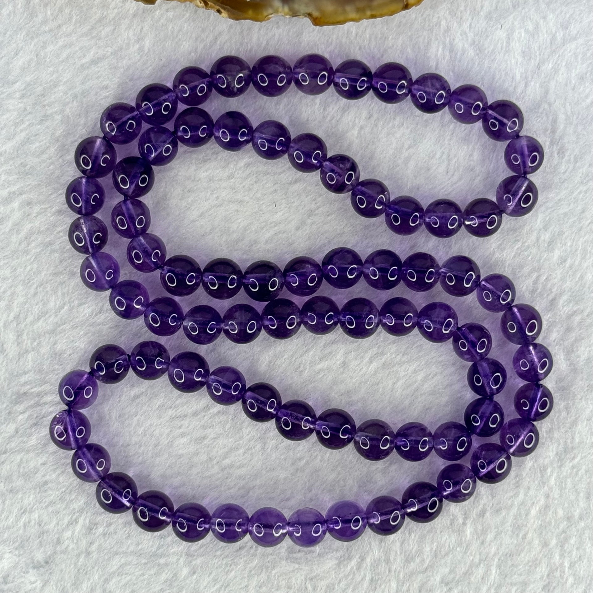 Good Grade Natural Amethyst Necklace 39.96g 52cm 7.5mm 79 Beads - Huangs Jadeite and Jewelry Pte Ltd