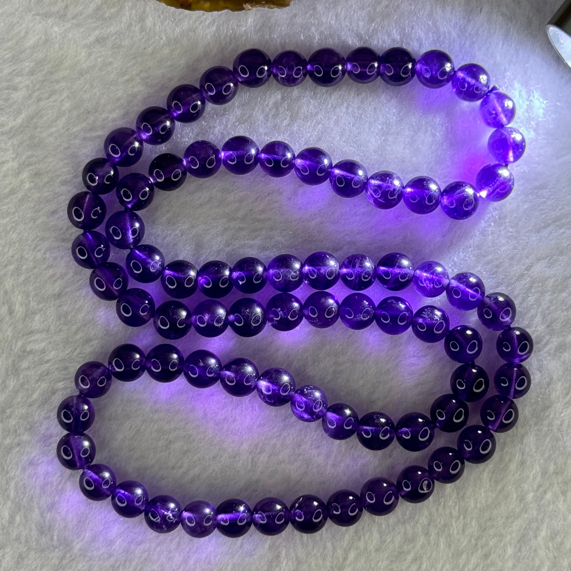 Good Grade Natural Amethyst Necklace 40.44g 52cm 7.3mm 79 Beads - Huangs Jadeite and Jewelry Pte Ltd