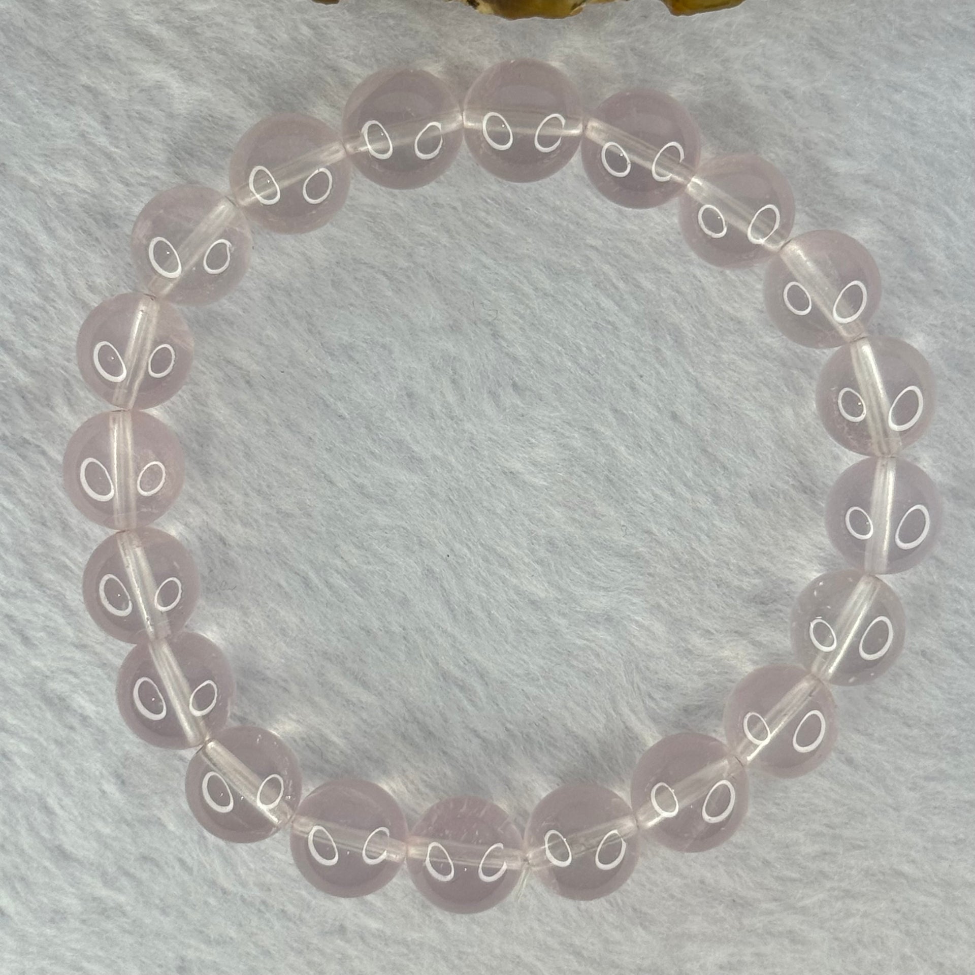 Natural Rose Quartz Beads Bracelet 天然玫瑰石英珠手链 29.34g 17.5cm 10.3mm 20 Beads - Huangs Jadeite and Jewelry Pte Ltd