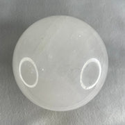 Natural Milky White Quartz Crystal Sphere Ball with Wooden Stand 1,706.3g 103.0 by 130.0mm - Huangs Jadeite and Jewelry Pte Ltd