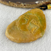 Natural Type A Yellow Jadeite Shan Shui Scenic with Gui Ren Benefactor 61.31g 66.1 by 45.1 by 11.9mm - Huangs Jadeite and Jewelry Pte Ltd