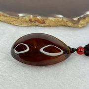Natural Cognac with Red Amber Teardrop Shape Pendent 14.81g 44.9 by 30.5 by 19.0mm - Huangs Jadeite and Jewelry Pte Ltd