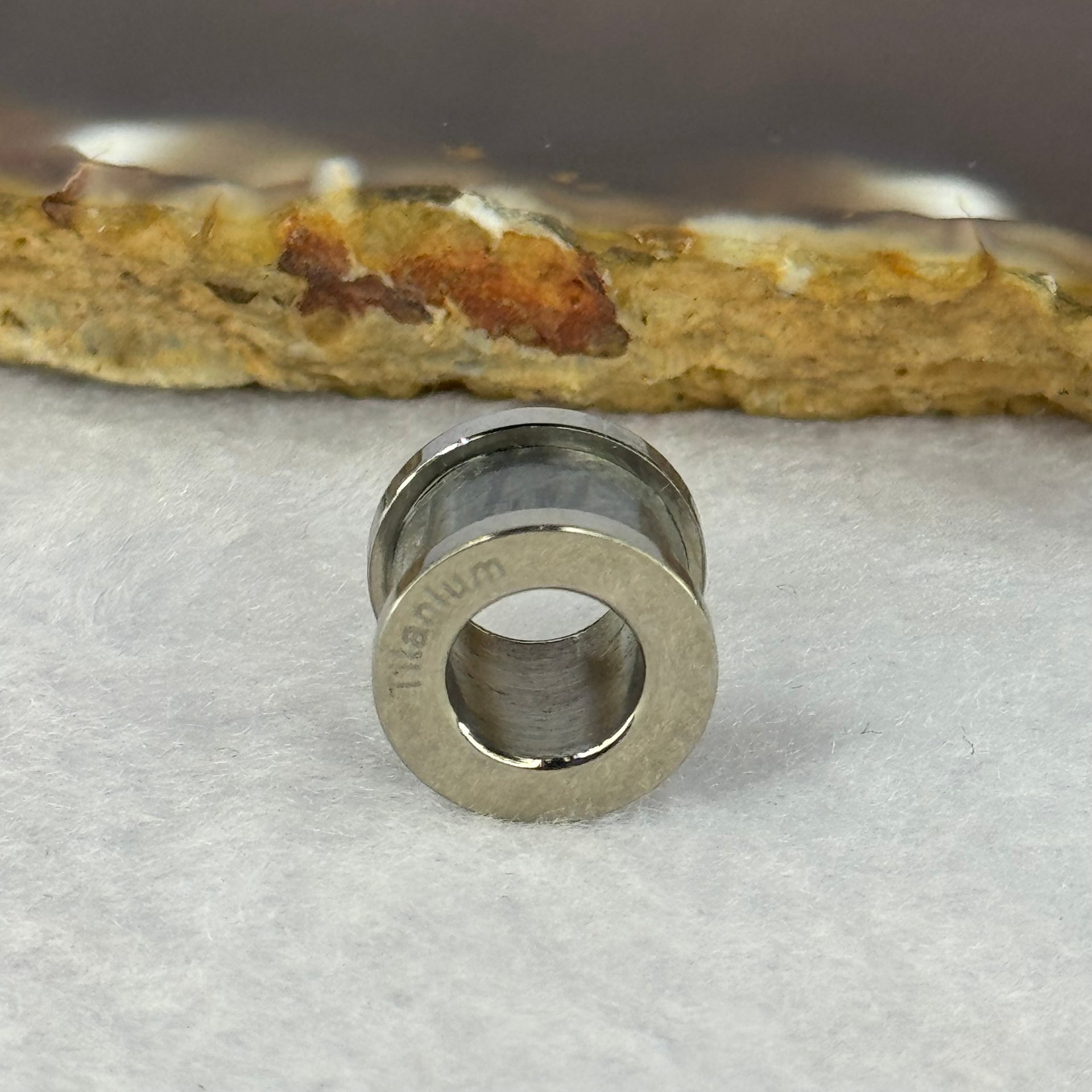 12.0mm Meteorite in Titanium Pendent / Charm (Silver Color) 2.72g 9.0 by 12.5mm - Huangs Jadeite and Jewelry Pte Ltd