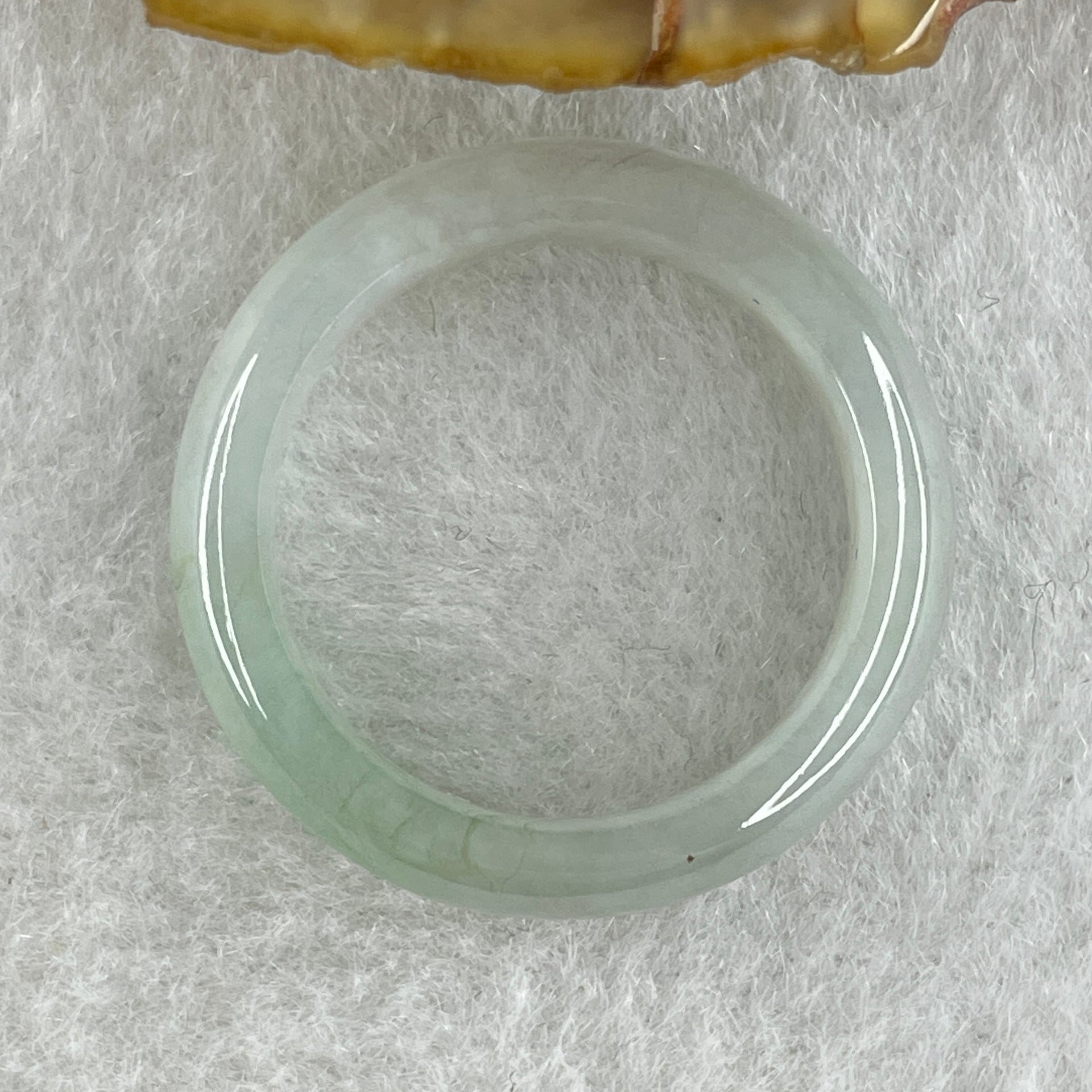 Type A Natural Faint Green Jadeite Ring 3.45g 5.5 by 3.3mm US 8.4 HK 18.5 (Slight Internal Line) - Huangs Jadeite and Jewelry Pte Ltd