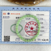 Type A Intense Bright Apple Green Jadeite Beads Bracelet 11.45g 15cm 6.1mm 30 Beads - Huangs Jadeite and Jewelry Pte Ltd