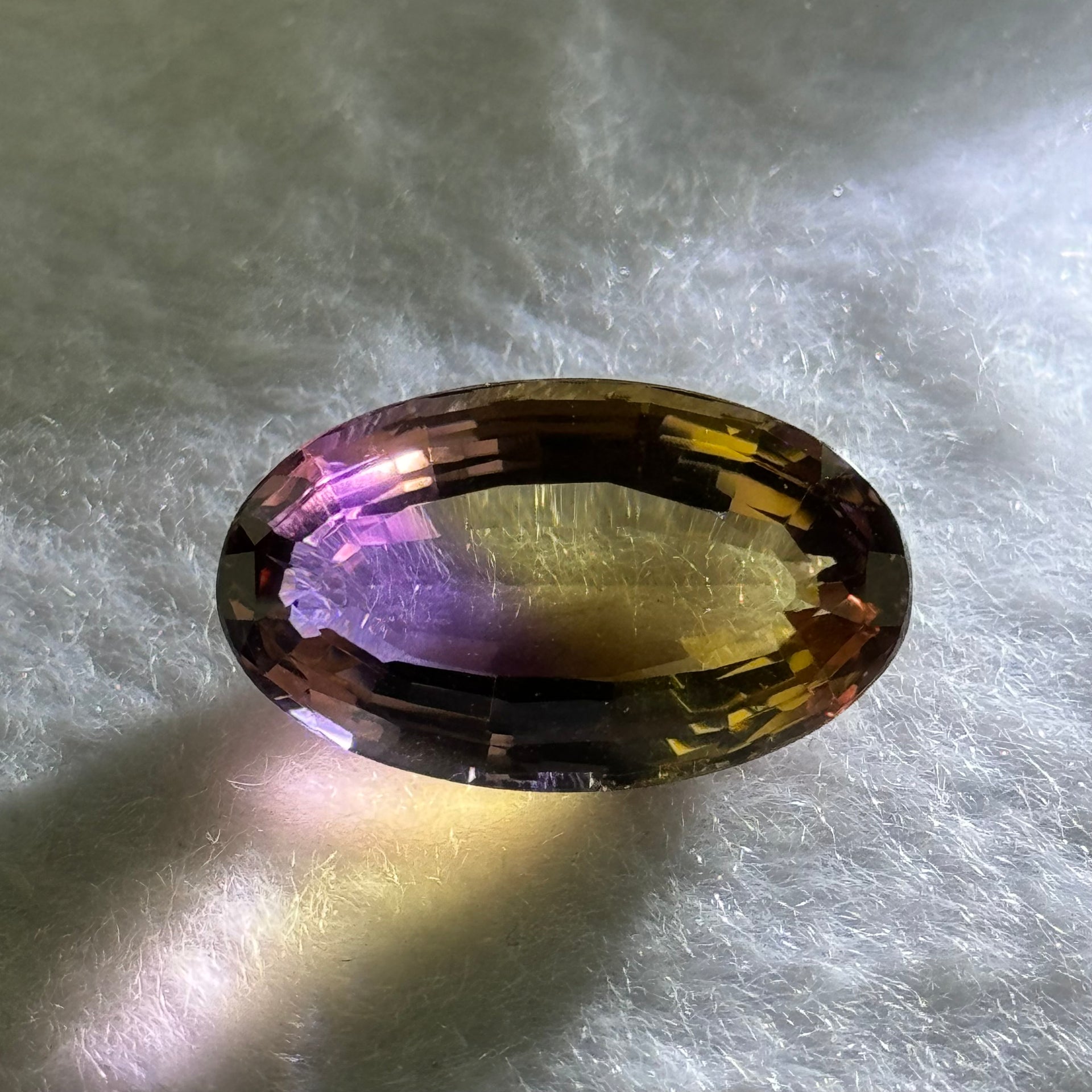 Natural Faceted Ametrine Oval Shape 17.61ct 22.1 by 13.1 by 9.7mm - Huangs Jadeite and Jewelry Pte Ltd