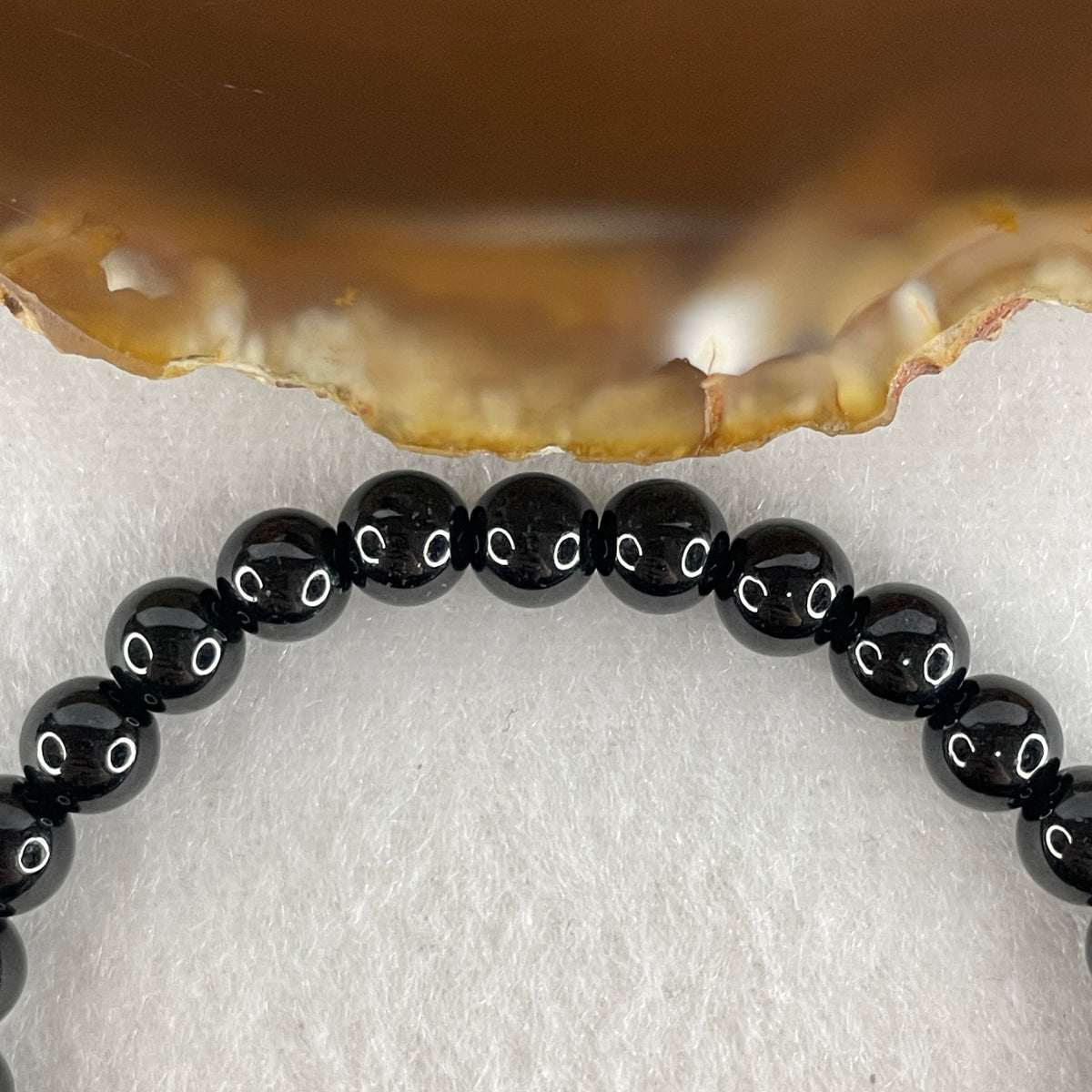 Certified Type A Black Omphacite Jadeite Bead Bracelet | (15.83g | 17cm Wrist | 6.6mm | 32 Beads | Synergy, Negative Energy Shield, Wealth Lock & Spiritual Power)