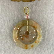 Natural Type A Brownish-Red Jadeite Double Ping An Kou Pendant | Double Peace & Endless Harmony (3.96g | Outer 22.5 x 3.8mm | Inner 13.3 x 3.6mm) - Huangs Jadeite and Jewelry Pte Ltd