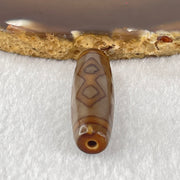 Natural Powerful Tibetan Old Oily Agate 6 Eye with 4 Eye Vajra Dzi Bead Heavenly Master (Tian Zhu) 六眼加四眼金刚杵天诛 8.09g 39.2 by 11.5mm - Huangs Jadeite and Jewelry Pte Ltd