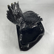 Black Stone Eagle with Pond with Wooden Stand Display 1,914.9g 240.0 by 191.0 by 230.0mm - Huangs Jadeite and Jewelry Pte Ltd