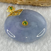 Type A Deep Intense Lavender Jadeite Ping An Kou Donut in 18K Yellow Gold AU750 Clasps 8.51g 26.0 by 5.8mm - Huangs Jadeite and Jewelry Pte Ltd