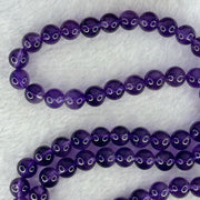 Good Grade Natural Amethyst Necklace 46.46g 52cm 7.7mm 75 Beads - Huangs Jadeite and Jewelry Pte Ltd