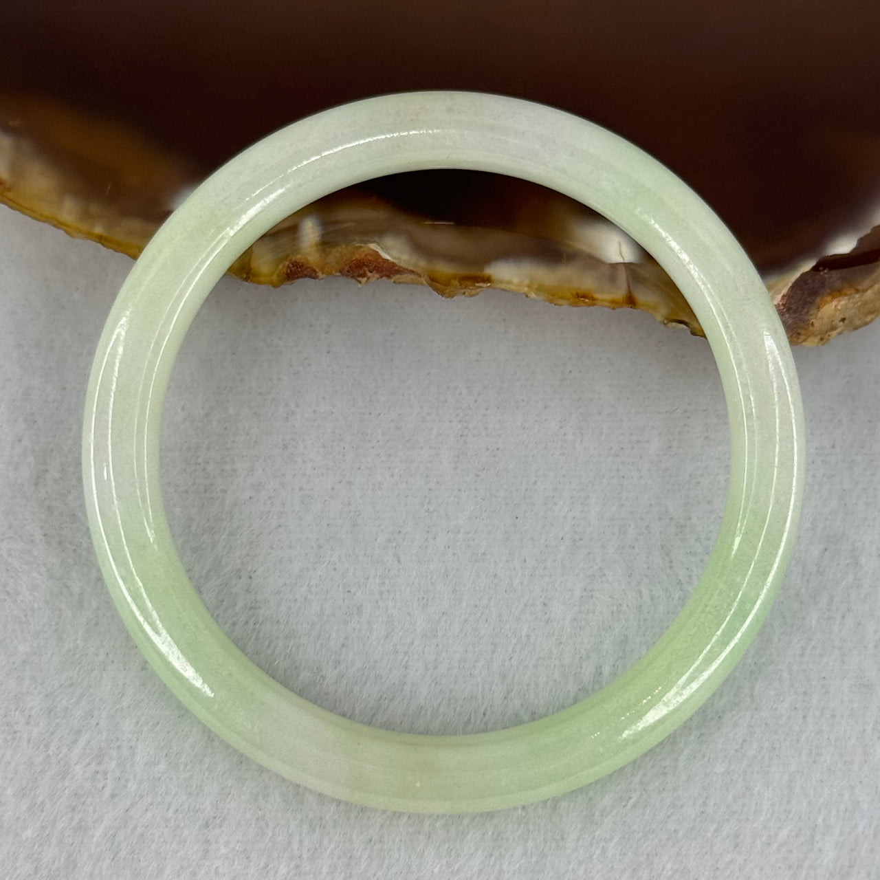 Baby Kids Type A Light Green Jadeite Bangle Internal Diameter 44.0mm 14.76g 60 by 6.0mm (Slight Internal Line) - Huangs Jadeite and Jewelry Pte Ltd