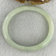 Natural Type A Light Apple Green Jadeite Oval Bangle 32.89g Inner Diameter 55.1mm Thickness 9.9 by 6.8mm (Close to Perfect) - Huangs Jadeite and Jewelry Pte Ltd