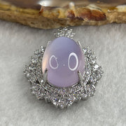 Natural Pink Chalcedony Agate Pendant on S925 Sliver with Cubic Zirconia 7.43g 17.9 by 13.0 by 8.0mm - Huangs Jadeite and Jewelry Pte Ltd