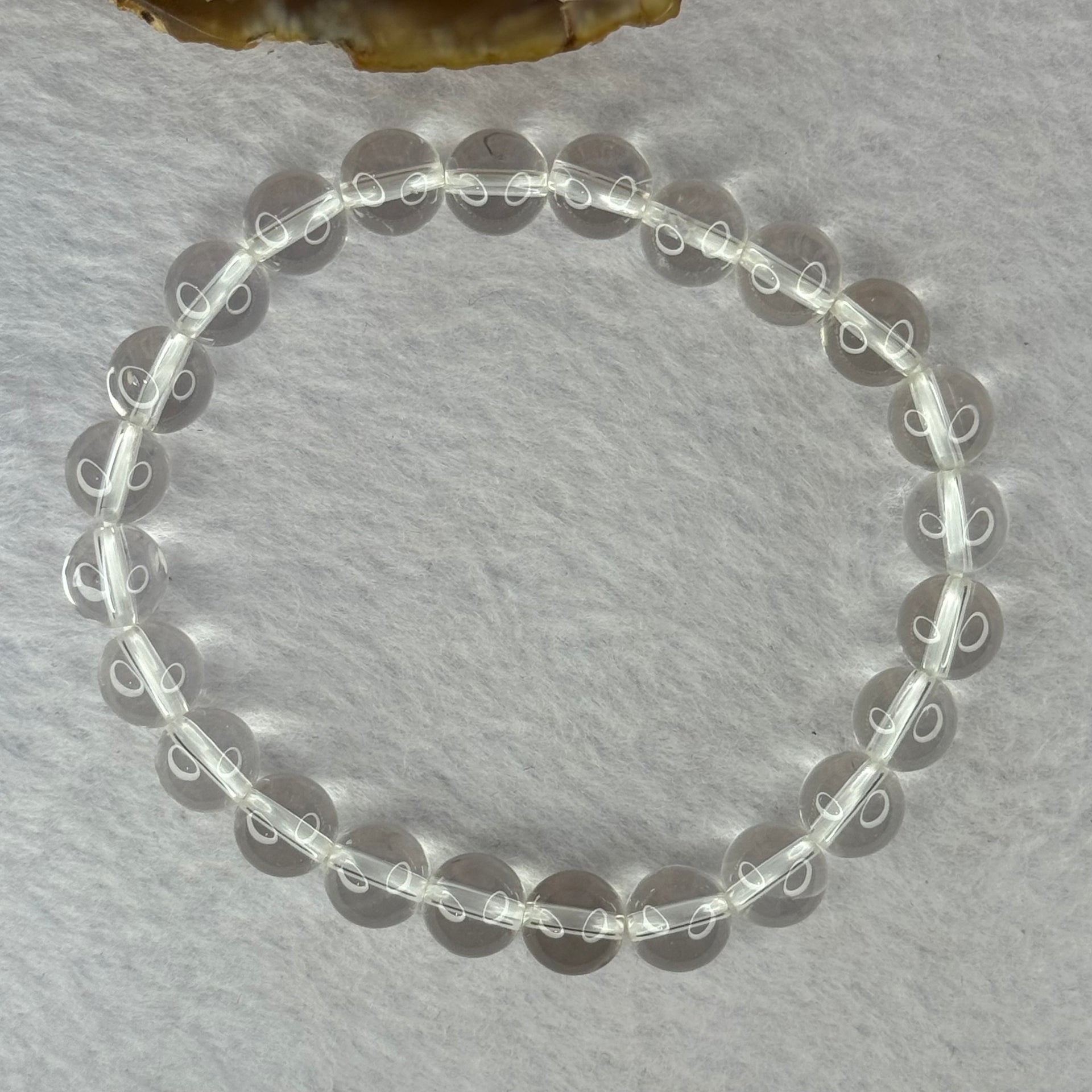 Natural Clear Quartz Bracelet 天然白水晶手链 18.61g 16.5cm 8.4mm 24 Beads - Huangs Jadeite and Jewelry Pte Ltd