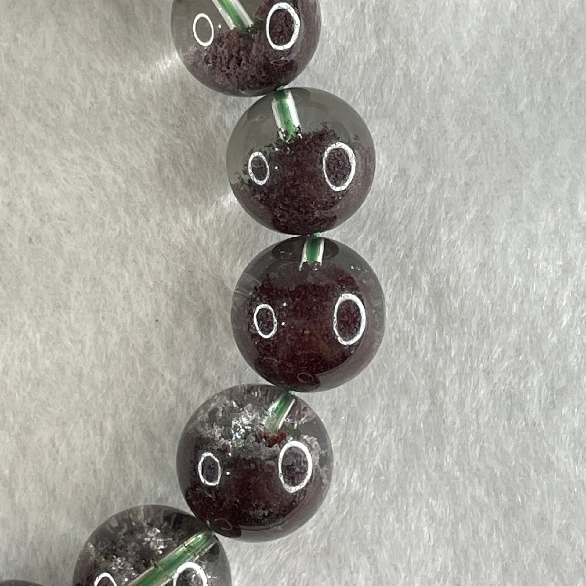 Good Grade Natural Red Phantom Quartz Beads Bracelet 53.77g 17cm 13.9mm 16 Beads - Huangs Jadeite and Jewelry Pte Ltd