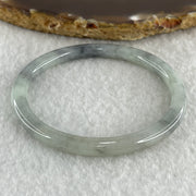 Type A Natural Green with Wuji Grey Piao Hua Jadeite Bangle 11.14g Internal Diameter 51.1mm 5.2 by 5.8mm (Close to Perfect) - Huangs Jadeite and Jewelry Pte Ltd