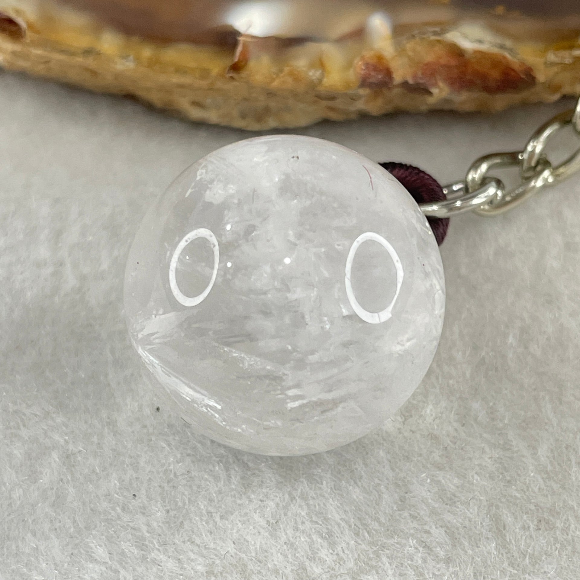 Natural Clear Quartz Mini Ball Charm 14.77g 20.3mm - Huangs Jadeite and Jewelry Pte Ltd