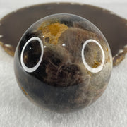 Natural Black Moonstone Ball with Clear Acrylic Display 443.95g 69.0 by 90.0mm - Huangs Jadeite and Jewelry Pte Ltd