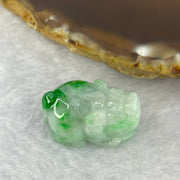 Type A Bright Green with Faint Lavender Jadeite Pixiu Pendent A货辣绿和浅紫罗兰翡翠貔貅吊坠 9.63g 23.5 by 14.6 by 13.3 mm - Huangs Jadeite and Jewelry Pte Ltd