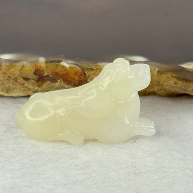 Natural White Nephrite Mini Dog Pendant 9.63g 33.1 by 12.9 by 19.6mm - Huangs Jadeite and Jewelry Pte Ltd