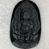 Type A Opaque Black Omphasite Jadeite Ksitigarbha Bodhisattva Pendent A货墨翠大愿地藏王菩萨牌 26.98g 62.5 by 40.5 by 8.4 mm - Huangs Jadeite and Jewelry Pte Ltd