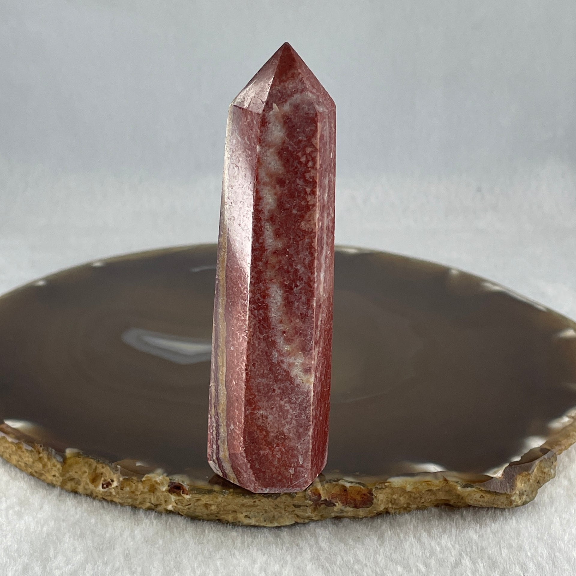 Natural Red Rhyolite Jasper Tower Display 64.59g 23.7 by 19.5 by 84.8mm - Huangs Jadeite and Jewelry Pte Ltd