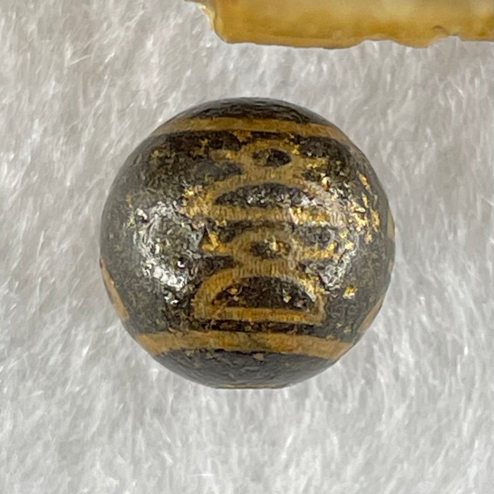 Natural Powerful Tibetan Old Oily Agate 5 Cai Shen Dzi Bead Heavenly Master (Tian Zhu) 1.47g 10.0 by 10.2mm - Huangs Jadeite and Jewelry Pte Ltd