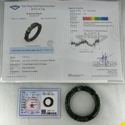 Type A Translucent to Opaque Old Mine Spicy Green Jadeite Dragon Bangle Internal Diameter 56.30mm 374.20cts 74.75g 16.0 by 12.5mm With NGI Cert 32885979 (Slight Internal Lines) - Huangs Jadeite and Jewelry Pte Ltd