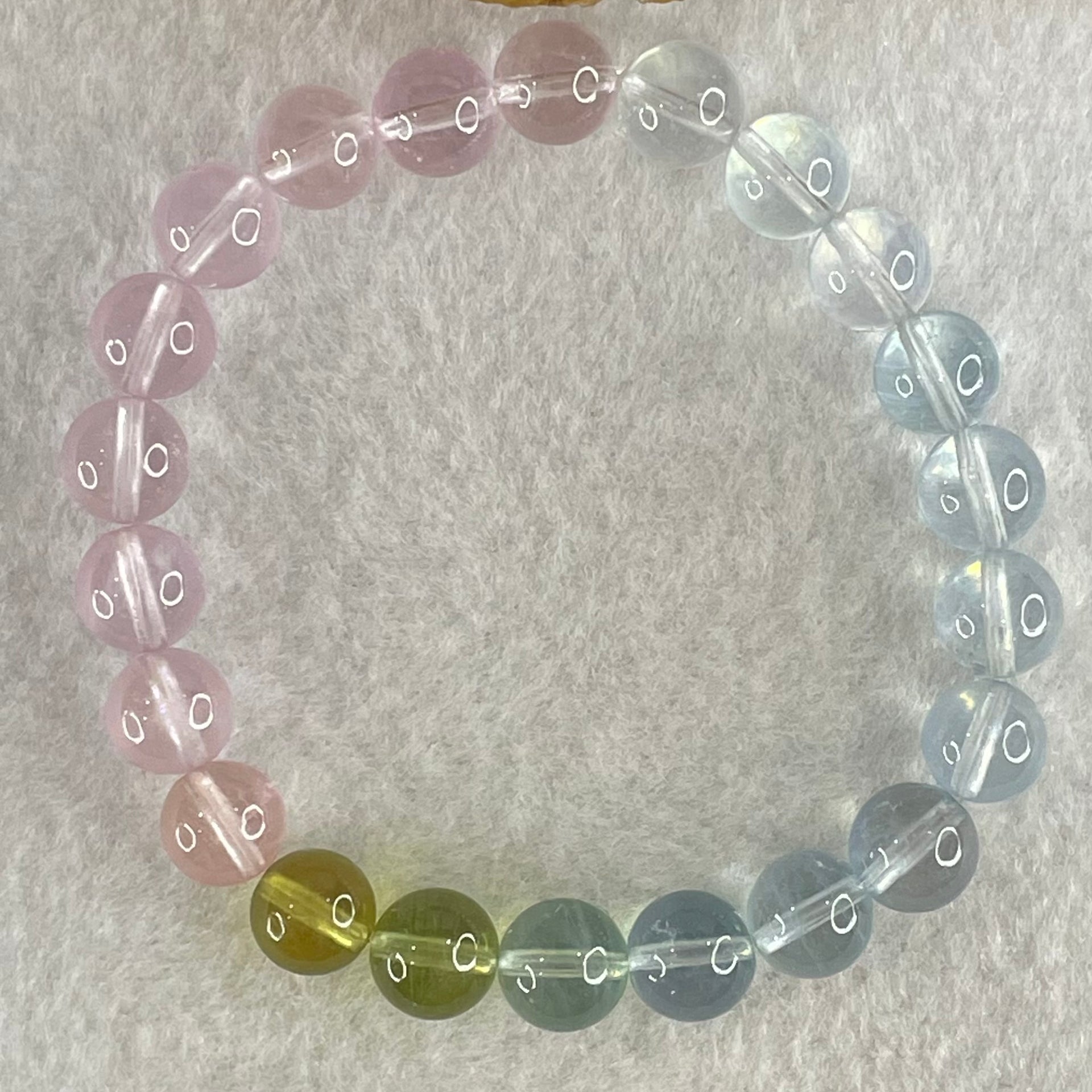 Very Very High Grade Transparent Natural Morganite Beryl Beads Bracelet 19.62g 15.5cm 8.8mm 22 Beads - Huangs Jadeite and Jewelry Pte Ltd