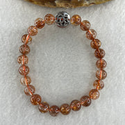 Natural Reddish Copper Rutilated Quartz Beads with Charm Bracelet 17.74g 7.8mm 24 Beads - 10.8 by 6.5mm 1 Charm - Huangs Jadeite and Jewelry Pte Ltd