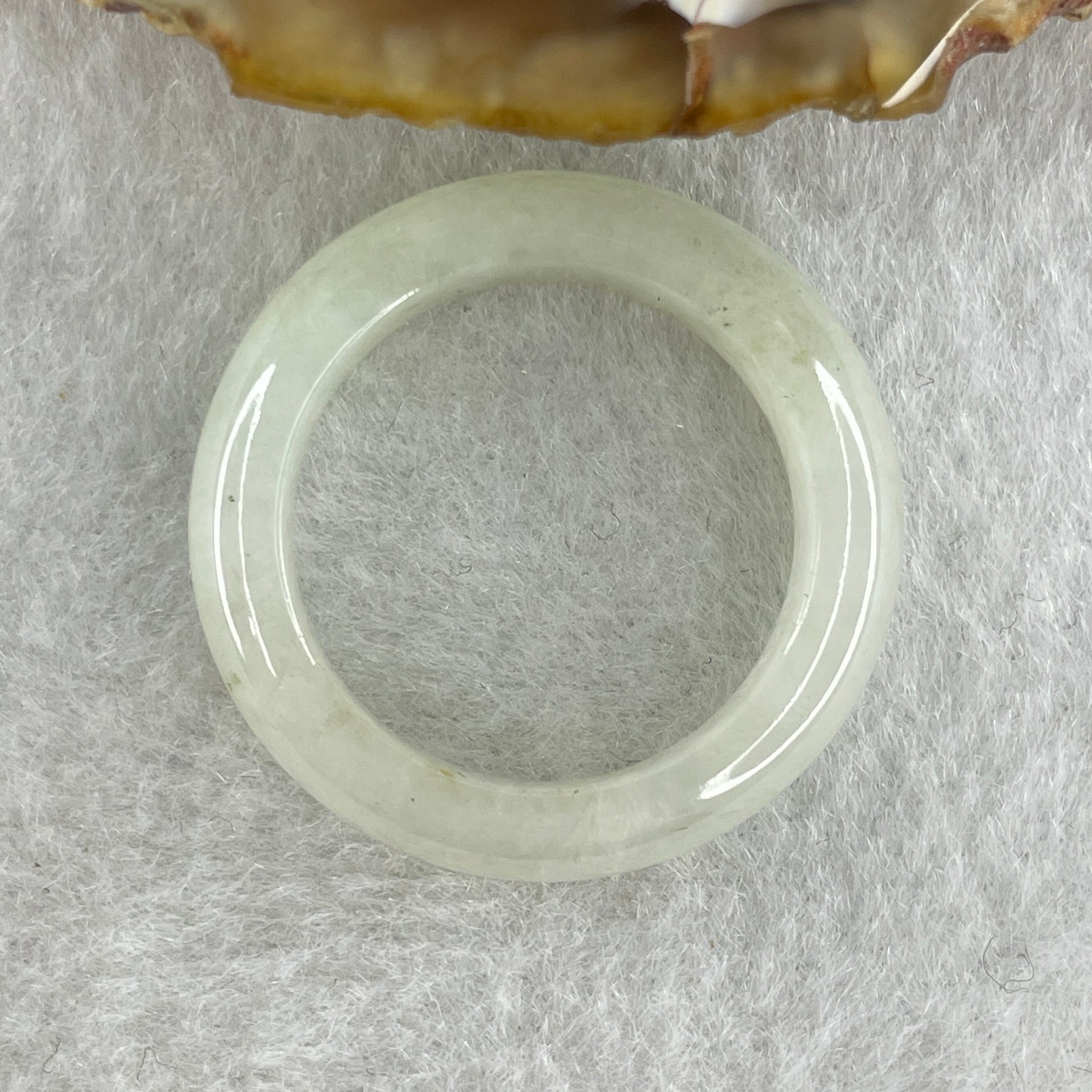 Type A Natural White to Faint Green Jadeite Ring 3.90g5.7 by 3.7mm US 8.1 HK 17.9 (Very Very Slight Internal Line) - Huangs Jadeite and Jewelry Pte Ltd