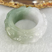 Type A Semi Icy Faint Lavender and Light Blueish Green Jadeite Phoenix Ruyi Ring 22.58g 13.1 by 7.8mm US12.5 HK28.2 - Huangs Jadeite and Jewelry Pte Ltd