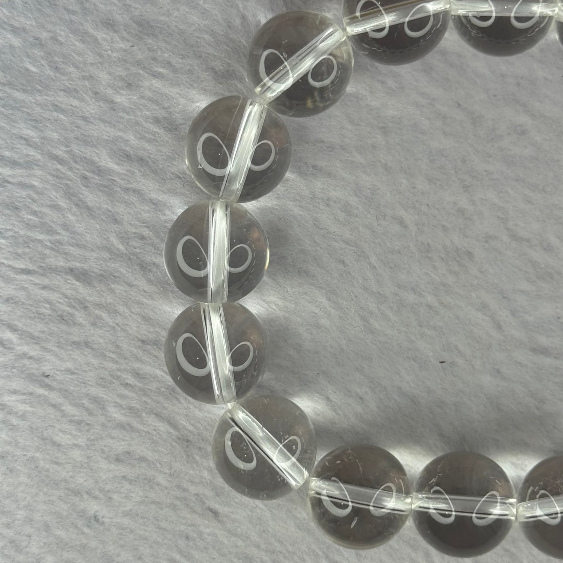 Natural Clear Quartz Beads Bracelet 天然白水晶手链 46.01g 17.5cm 12.9mm 16 Beads - Huangs Jadeite and Jewelry Pte Ltd
