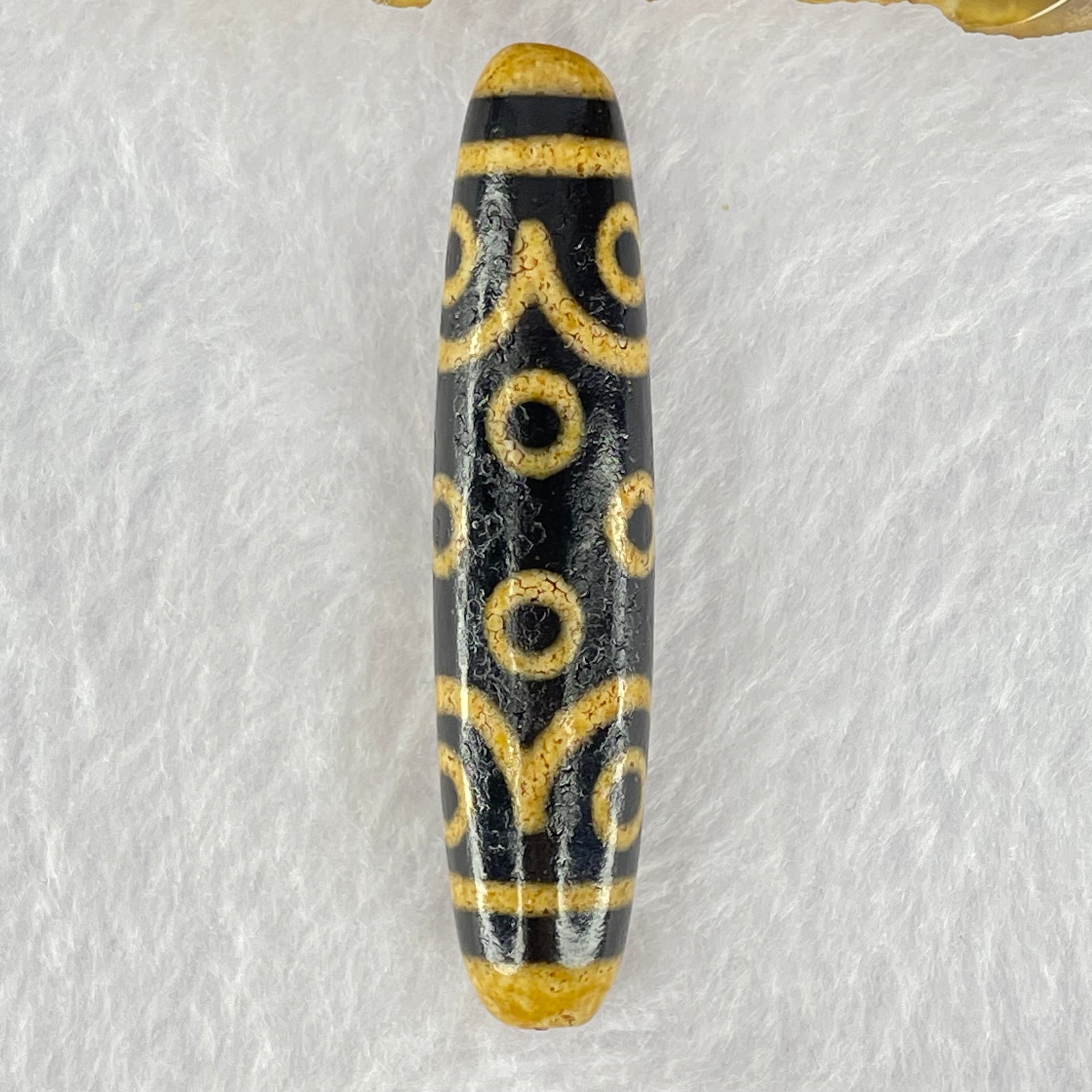 Natural Powerful Tibetan Old Oily Dark and Light Brown Agate 15 Eyes Dzi Bead Heavenly Master (Tian Zhu) 十五眼天诛 14.65g 58.1 by 13.0mm - Huangs Jadeite and Jewelry Pte Ltd