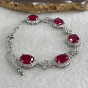 Certified Man Made Ruby Bracelet with Cubic Zirconia9.50g 10.0 by 8.0 by 3.0mm - Huangs Jadeite and Jewelry Pte Ltd