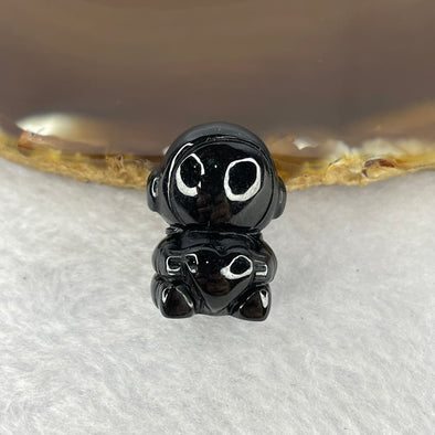 Type A Opaque Black Omphasite Astronaut Pendant Charm 货墨翠宇航员牌 9.97g 22.3 by 17.0 by 16.6 mm - Huangs Jadeite and Jewelry Pte Ltd