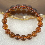 Natural Purple Amber Beads Bracelet 天然巨峰紫葡萄琥珀手链 11.99g 16cm 10.2mm 19 Beads - Huangs Jadeite and Jewelry Pte Ltd