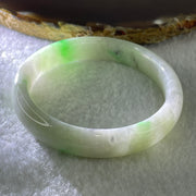 Type A Natural Green with Lavender Jadeite Bangle 33.91g Inner Diameter 51.0mm 10.9 by 7.0mm (Slight Internal Lines) - Huangs Jadeite and Jewelry Pte Ltd